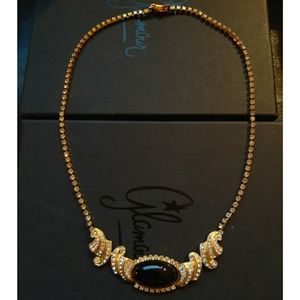 Golden Diamond Crytal Necklace